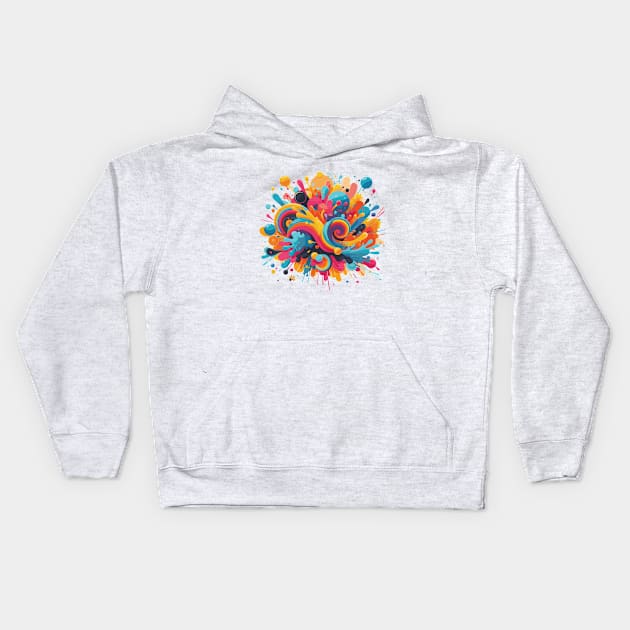 Holi Color Festival Paint Splash Kids Hoodie by Heartsake